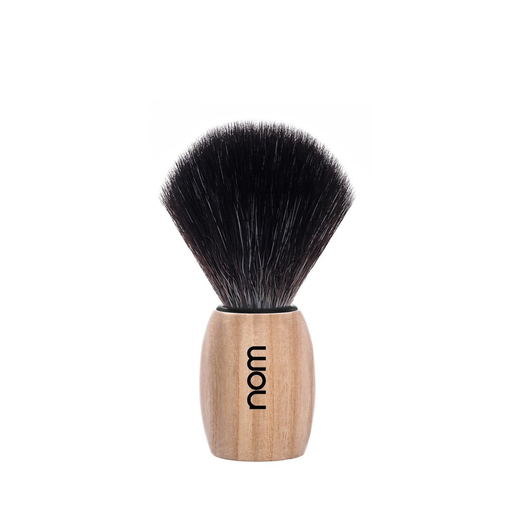 NOM Ole Shaving Brush | Vegan Shave Brush for Shaving soaps and creams | sustainable eco-friendly and reusable | Exfoliating Shaving Brush | Pure Ash handle