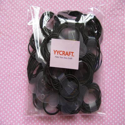 YYCRAFT Pack Of 200 Hair Elastics Hair Ties 2mm thick Mini Ponytail Holders/ponytail elastics-Black