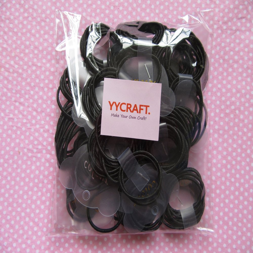 YYCRAFT Pack Of 200 Hair Elastics Hair Ties 2mm thick Mini Ponytail Holders/ponytail elastics-Black