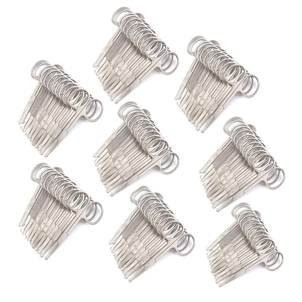 OdontoMed2011 Set Of 100 Pieces 3.5" Scissors - Straight Mustache + Nose Hair W/safety ODM