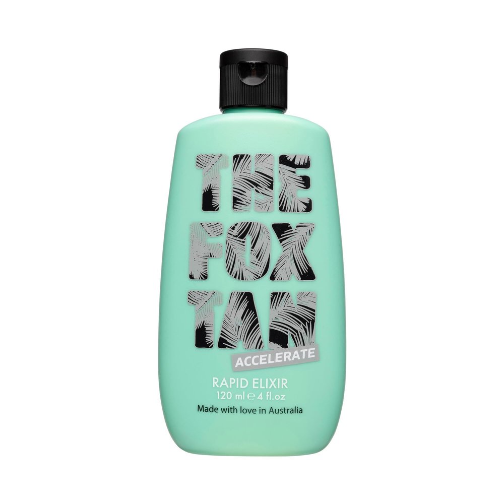 The Fox Tan Rapid Tanning Elixir, Natural Tanning Accelerator Lotion For Darker & Faster Tans, Creates Flawless Tan Skin, Vegan & Cruelty-Free, 120mL