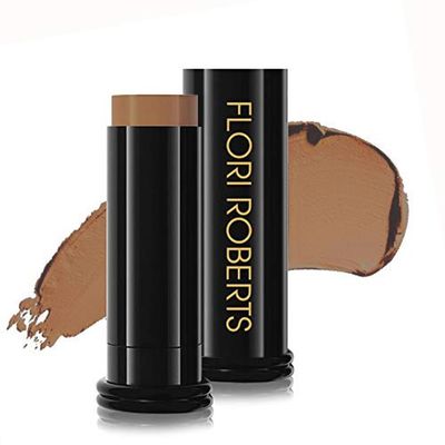 Base Strokes Crme Foundation Stick by Flori Roberts, Full Coverage for Women of Color or Deeper Skin Tones, Long Lasting Makeup, Natural Finish, Complexion Concealer & Corrector