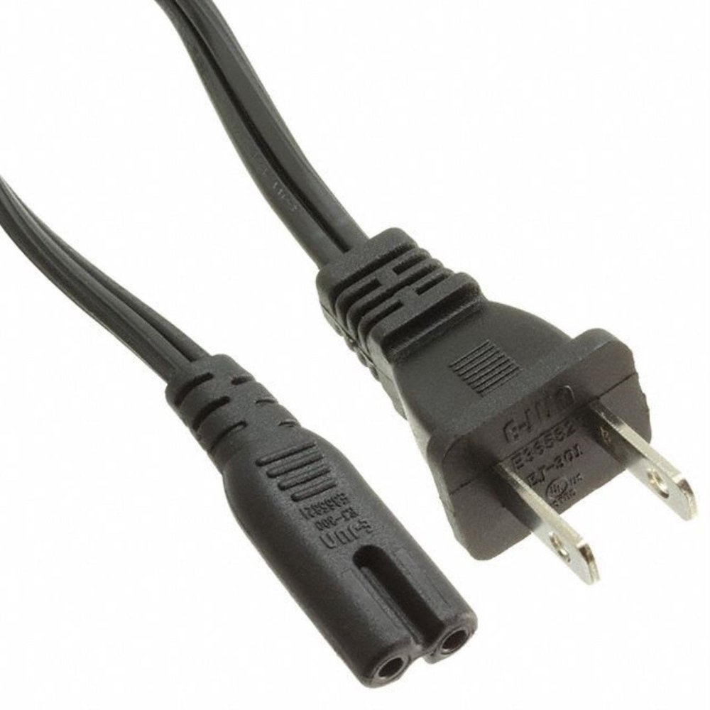 AC Power Cord for Shaver Style Power Receptacles, fits Compaq, Dell, and Other Notebook adaptors