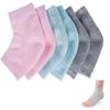 3 Pairs Moisturizing Gel Heel Socks, Vented Unisex Toeless Spa Sock for Foot Care Treatment, Cracked Heels, Dry Feet, Foot Calluses (Gray, Green, Pink) view 1