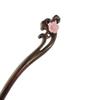 FANTAC CRAFTS Carving Shell Flower Hair Pin Agate Bead Hair Jewelry Women Girl Chignon Bun Updo Hair Stick (Pink Flower) view 2