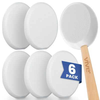 Vive Back Lotion Applicator Replacement Pads (6 Pack) - Long Reach Handle Loofah Sponge Shower Scrubber for Self Application - Body Bath Wash Brush for Skin Cream, Suntan, Tanning, Aloe - Men, Women