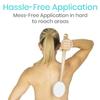 Vive Back Lotion Applicator Replacement Pads (6 Pack) - Long Reach Handle Loofah Sponge Shower Scrubber for Self Application - Body Bath Wash Brush for Skin Cream, Suntan, Tanning, Aloe - Men, Women view 4