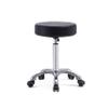 Grace & Grace Height Adjustable Rolling Swivel Stool Chair with Wheels and Round Seat Heavy Duty Metal Base for Salon,Massage, Factory, Shop (No Backrest with Casters-Classic Flat,Black) view 1