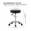 Grace & Grace Height Adjustable Rolling Swivel Stool Chair with Wheels and Round Seat Heavy Duty Metal Base for Salon,Massage, Factory, Shop (No Backrest with Casters-Classic Flat,Black) view 2
