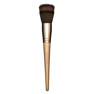 Clarins Multi-Use Foundation Brush | Multi-Purpose Flared Brush | Blends Liquid, Cream and Powder Formulas With Sheer, Flawless, and Natural-Looking Results | Ultra-Soft Synthetic Fibers