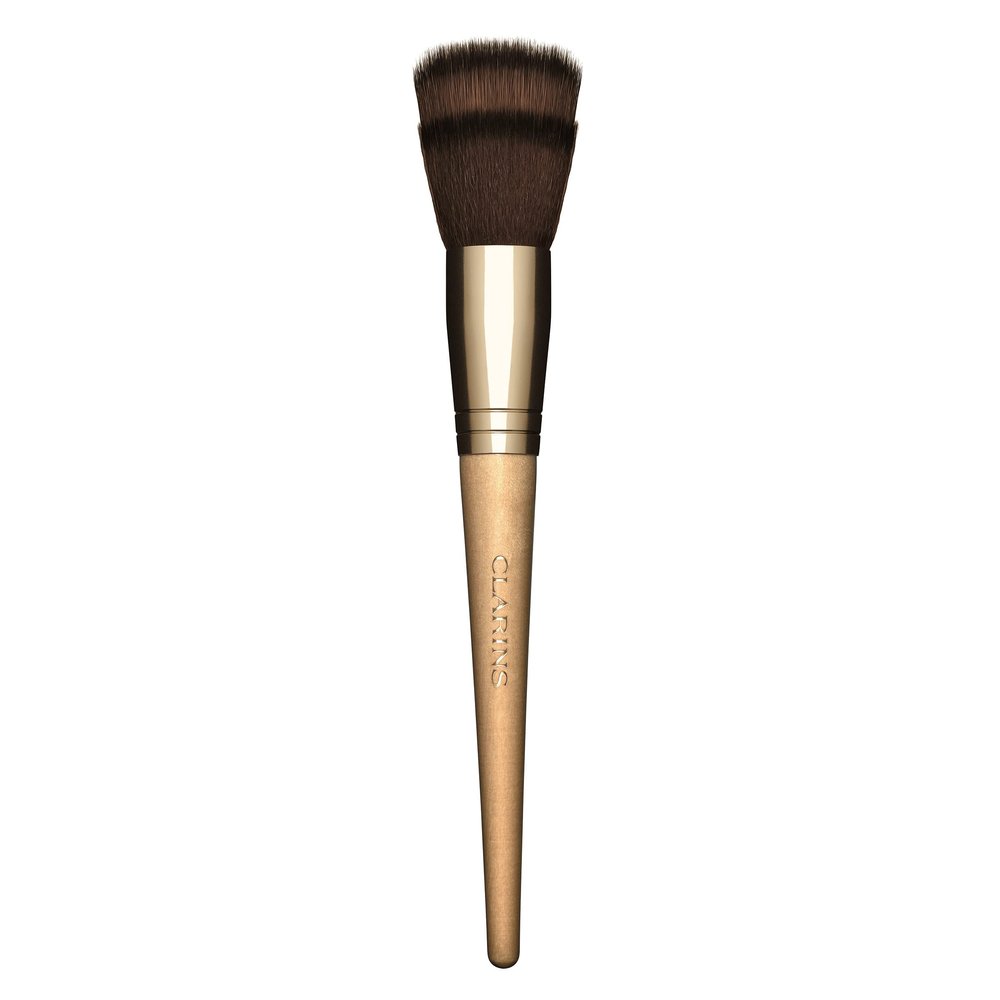 Clarins Multi-Use Foundation Brush | Multi-Purpose Flared Brush | Blends Liquid, Cream and Powder Formulas With Sheer, Flawless, and Natural-Looking Results | Ultra-Soft Synthetic Fibers