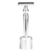Safety Stand,Shaver Holder, Round Zinc Alloy Mustache Shaver Brush Base Beard Shaving Brush Stand(01#) view 2