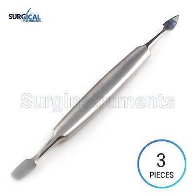 3 Pieces Nail Pusher - Double Ended Stainless Steel Manicure Salon AE-1217