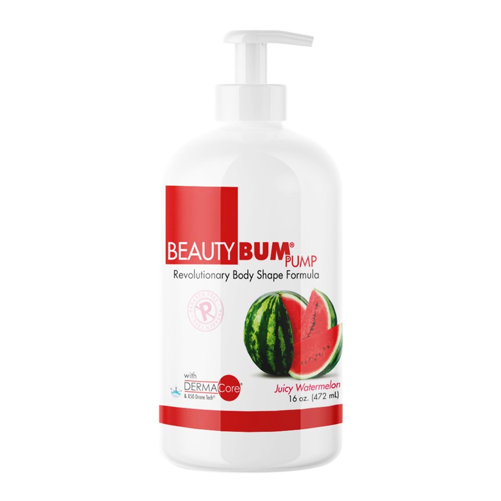 BeautyFit BeautyBum Pump Redefining Muscle Toning Lotion - Tightens and Firms Skin - Sculpt and Tone Problem Areas - Juicy Watermelon - 16 oz