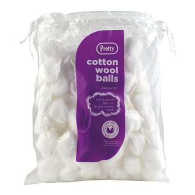 Pretty White Cotton Wool Balls, 100 g