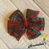 Christmas Plaid Pinwheel Hair Bow view 2