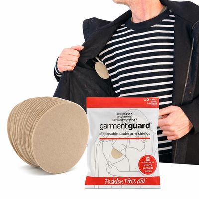Garment Guard Cotton Underarm Sweat Pads for Women and Men, Beige 10 Pairs