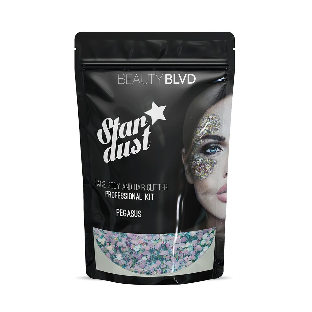 BeautyBLVD Stardust - Face, Body & Hair Glitter Pro Bag | Great for Festivals & Parties | Cosmetic Glitter | Cruelty Free (Pegasus)