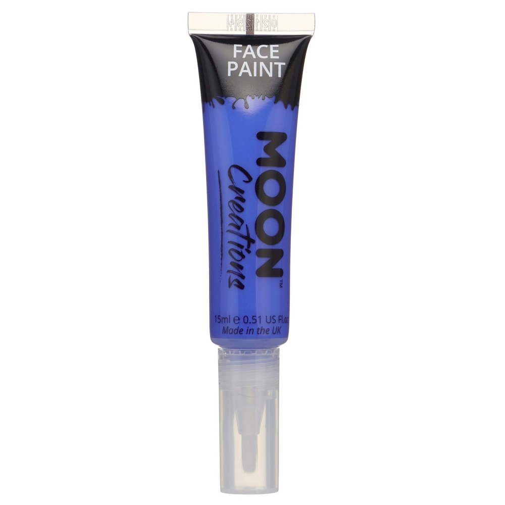 Face & Body Paint with Brush Applicator by Moon Creations - 0.50fl oz - Dark Blue
