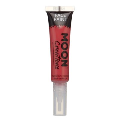 Face & Body Paint with Brush Applicator by Moon Creations - 0.50fl oz - Red
