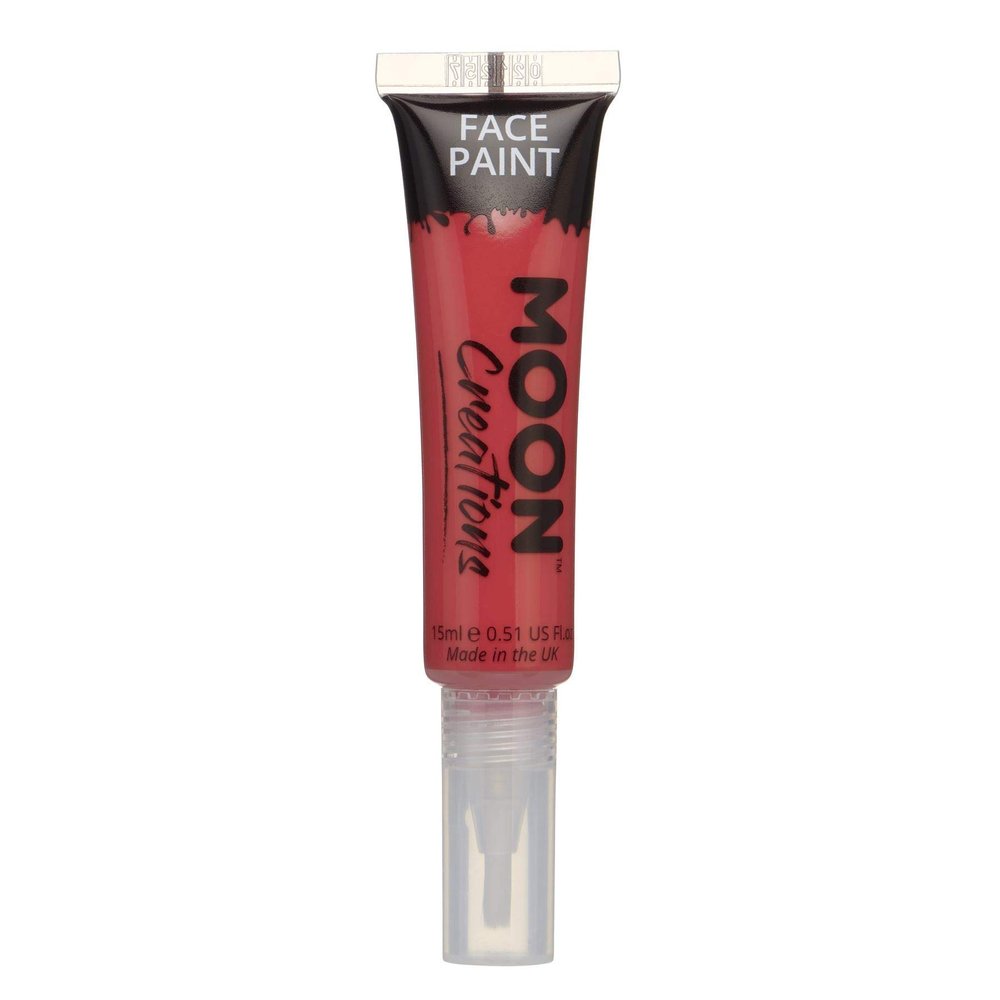 Face & Body Paint with Brush Applicator by Moon Creations - 0.50fl oz - Red