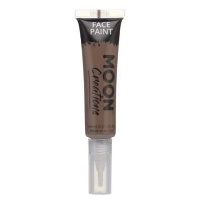 Face & Body Paint with Brush Applicator by Moon Creations - 0.50fl oz - Brown