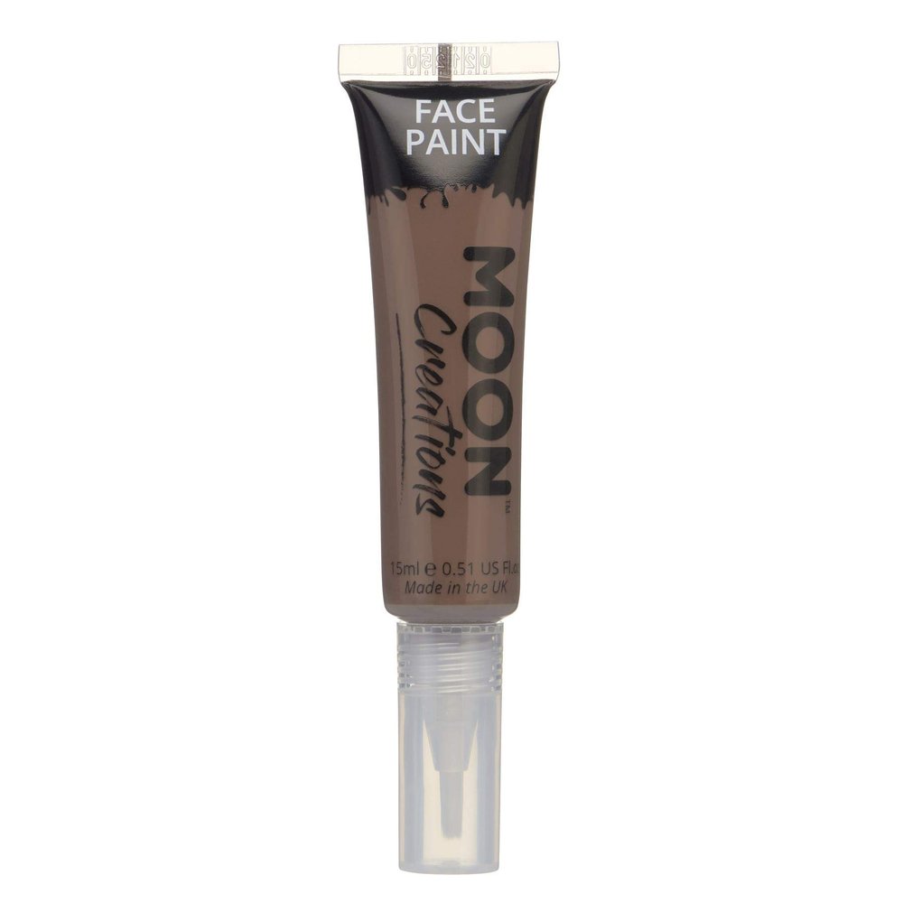 Face & Body Paint with Brush Applicator by Moon Creations - 0.50fl oz - Brown