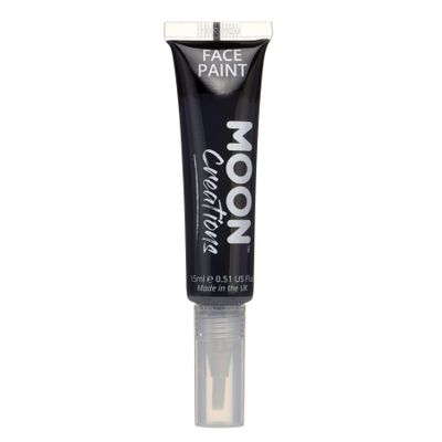Face & Body Paint with Brush Applicator by Moon Creations - 0.50fl oz - Black