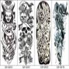 Amyzor 18.9x6.7 Large Temporary Tattoo Stickers 8 Sheets for Teens Guys Men Women, Sexy Fake Tattoo Biker Tattoo Sleeves Waterproof Body Stickers for Full Arms Shoulders Chest & Back, Black 2 view 3