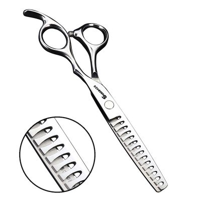 SHARENDS 6/6.5 inch Professional Hair Scissors - Barber Scissors - Stainless Steel - Silver - Modern Style - Right Hand - 6 Inch Teeth-A