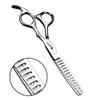 SHARENDS 6/6.5 inch Professional Hair Scissors - Barber Scissors - Stainless Steel - Silver - Modern Style - Right Hand - 6 Inch Teeth-A view 1