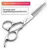 SHARENDS 6/6.5 inch Professional Hair Scissors - Barber Scissors - Stainless Steel - Silver - Modern Style - Right Hand - 6 Inch Teeth-A view 2