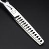 SHARENDS 6/6.5 inch Professional Hair Scissors - Barber Scissors - Stainless Steel - Silver - Modern Style - Right Hand - 6 Inch Teeth-A view 4