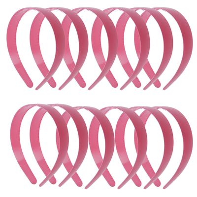 1 Inch Plastic Headbands (set of 12) - Light Pink