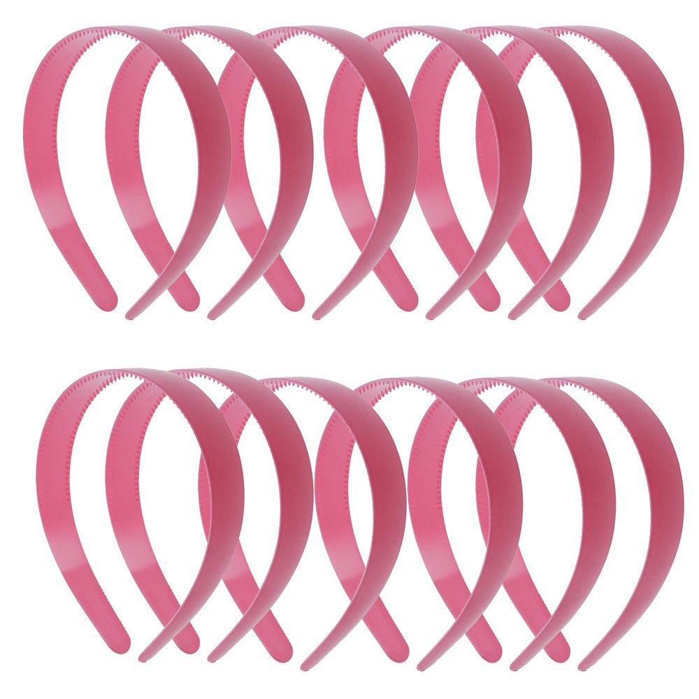 1 Inch Plastic Headbands (set of 12) - Light Pink