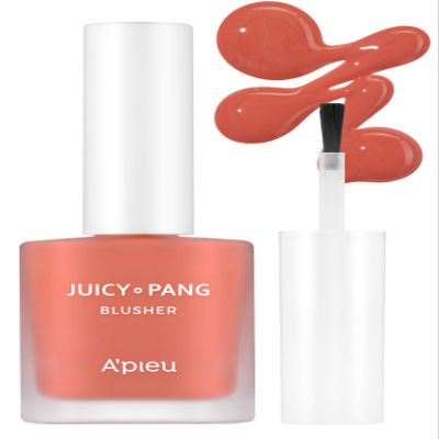 A'PIEU Juicy-Pang Water Blusher [CR02]  Fruity Liquid Blush for Cheeks, Buildable & Blendable Color, Hydrating Dewy Finish with Fruit Extract Blend & Rose Flower Water, 0.31 fl oz