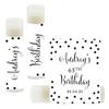 Andaz Press Personalized Milestone Birthday Party Lip Balm Party Favors, Black and White Modern, Audrey's 65th Birthday, 12-Pack, Custom view 1