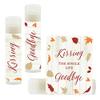 Andaz Press Bridal Shower Bachelorette Party Lip Balm Party Favors, Fallin' In Love Autumn Fall Leaves, Kissing The Single Life Goodbye, Bridesmaid Lip Gloss 12-Pack Bachelorette Party Favors Fall view 1