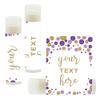 Andaz Press Personalized Lip Balm Party Favors, Lavender Purple Faux Gold Glitter Confetti Dots, Your Text Here, 12-Pack, Custom view 1