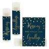 Andaz Press Bridal Shower Bachelorette Party Lip Balm Party Favors, Metallic Gold Ink on Navy Blue, Kissing the Single Life Goodbye, 12-Pack view 1