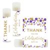 Andaz Press Bridal Shower Bachelorette Party Lip Balm Party Favors, Lavender Purple Faux Gold Glitter Confetti Dots, Thank You for Celebrating With Us, 12-Pack view 1