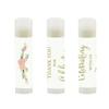 Andaz Press Bridal Shower Bachelorette Party Lip Balm Party Favors, Faux Gold Glitter Print with Florals, Thank You for Celebrating With Us, 12-Pack view 2