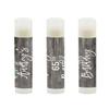 Andaz Press Personalized Bridal Shower Bachelorette Party Lip Balm Party Favors, Florals on Gray Rustic Wood, Audrey's 21st Birthday, 12-Pack, Custom Name view 2
