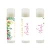Andaz Press Personalized Wedding Party Lip Balm Party Favors, Tropical Floral Garden Party, Thank You, Bride & Groom Names and Date, Bridesmaid Lip Gloss 12-Pack, Custom view 2