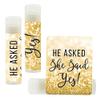 Andaz Press Bridal Shower Bachelorette Party Lip Balm Party Favors, Faux Gold Glitter Shimmer, He Asked She Said Yes!, 12-Pack view 1