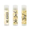 Andaz Press Bridal Shower Bachelorette Party Lip Balm Party Favors, Faux Gold Glitter Shimmer, He Asked She Said Yes!, 12-Pack view 2