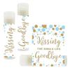 Andaz Press Bridal Shower Bachelorette Party Lip Balm Party Favors, Baby Blue Faux Gold Glitter Confetti Dots, Kissing the Single Life Goodbye, 12-Pack view 1