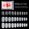 600Pcs Nail Tips Full Cover False Nails 10 Sizes- for Nail Salons and DIY Nail Art (Clear) view 1