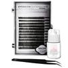 Eyebrow Extensions Kit with 1 x Trays of Mink Eyebrows in Black Comes on Mixed Length Trays 5-8 Mm Mix, Eyebrow Extension Glue Clear & Extension Tweezers by Kc Republic view 1