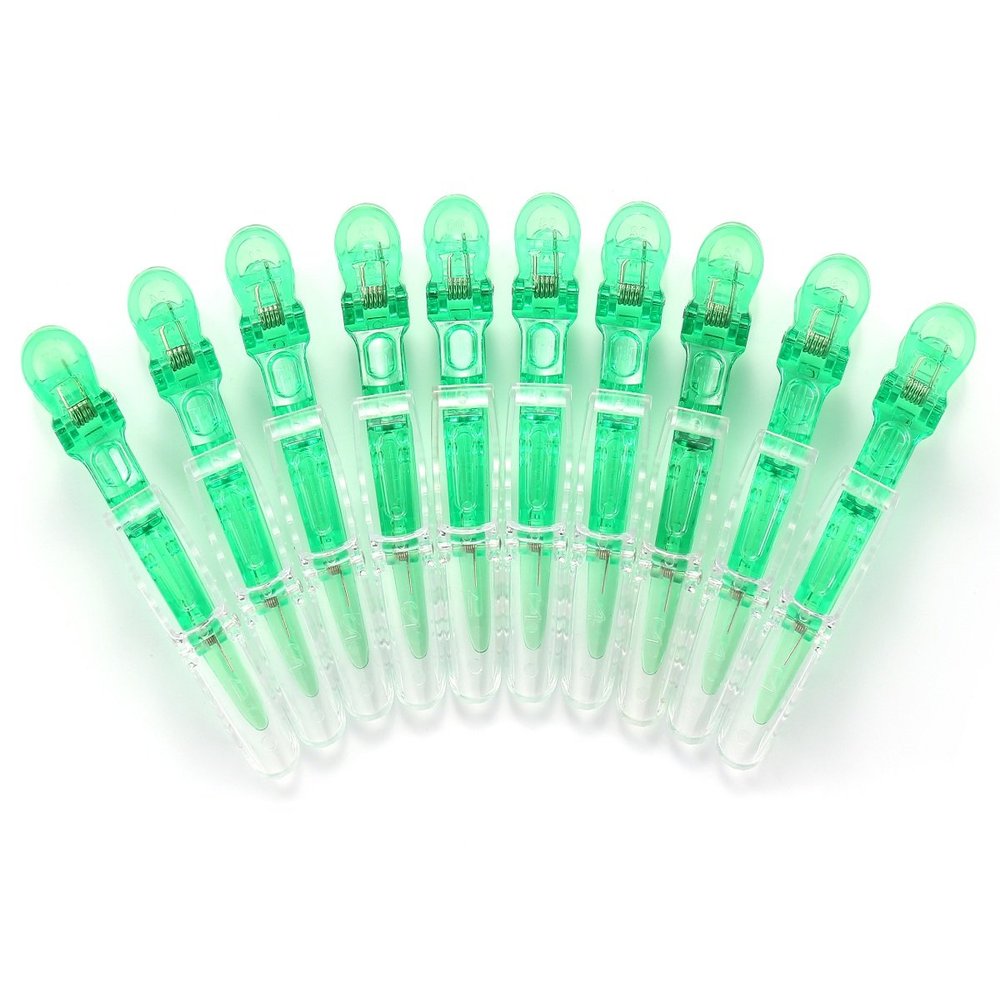 10pcs/set Multicolor Croc Clips Transparent Plastic Hairdresser Clip Hair Styling Sectioning Barrettes Professional Non Slip Alligator Clip Salon DIY Accessories Hairpins (10pcs-Green)